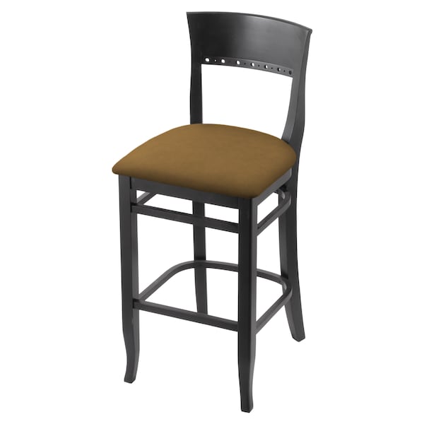 25" Counter Stool, Black Finish, Canter Saddle Seat